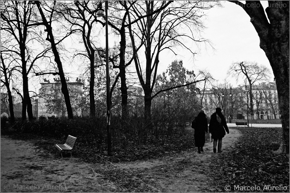 Invierno. Parque Sempione, Milán, Italia.