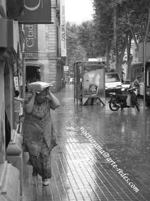 Lluvia en La Rambla